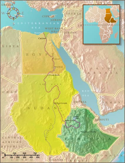 Egypt, Ethiopia, Sudan